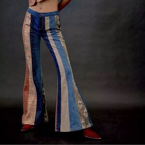 Free People Low-Rise Serena Patchwork Flare Size 26